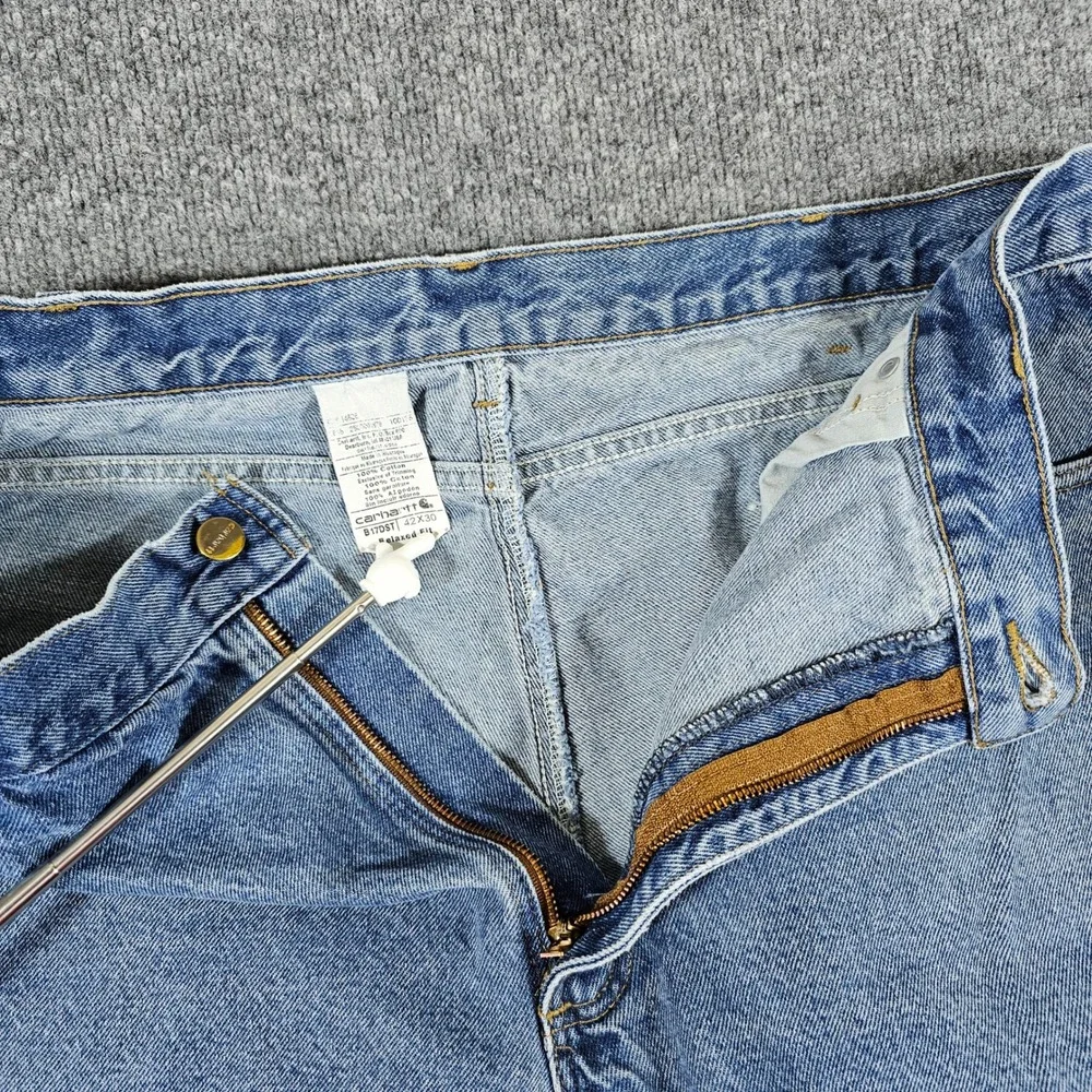 Y2K Baggy Carhartt Denim Jeans Light Wash Tagged Size 42x30 Actual 38x29